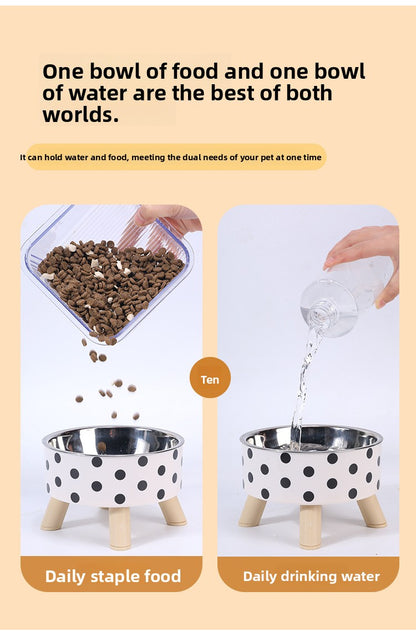 Elevated Anti Spill Cat Bowl Stainless Steel Pet Food and Water Dish with High Stand for Dogs Cats Non Slip Large Capacity Feeding Station