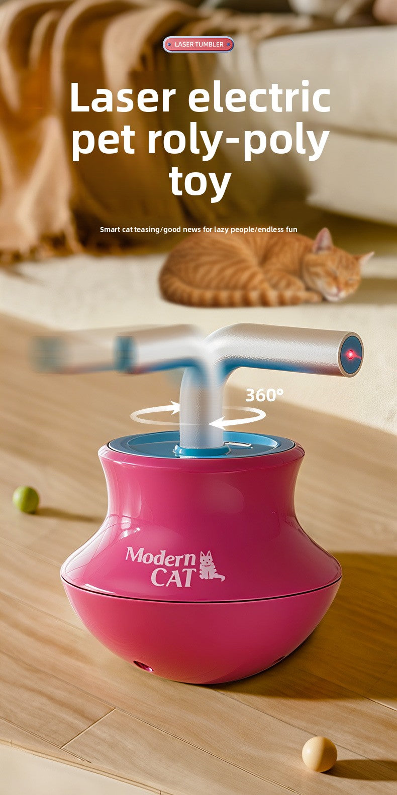 Infrared Laser SelfEntertaining Electric Pet Tumbler Cat Toy