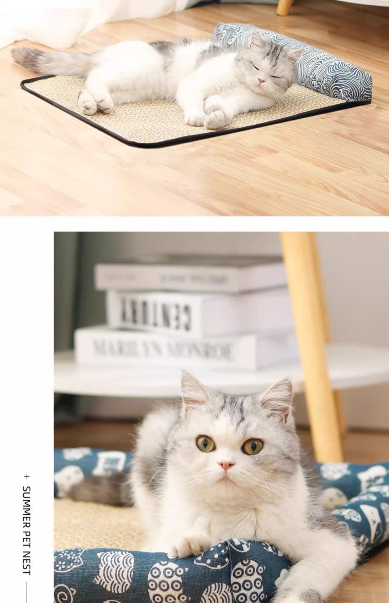 Pet Bed for Cats Dogs AllSeason Mat Summer Cool Sleeping Gear Small Medium Sizes