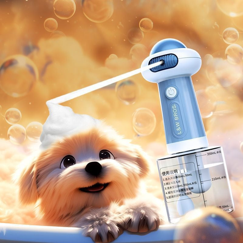 Professional Pet Bath Foam Maker Machine Automatic Foamer for Dogs Cats with Adjustable Dilution Bottle and Cute Yellow Duck Design