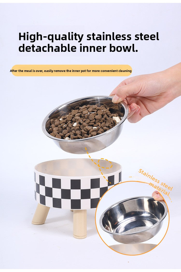 Elevated Anti Spill Cat Bowl Stainless Steel Pet Food and Water Dish with High Stand for Dogs Cats Non Slip Large Capacity Feeding Station