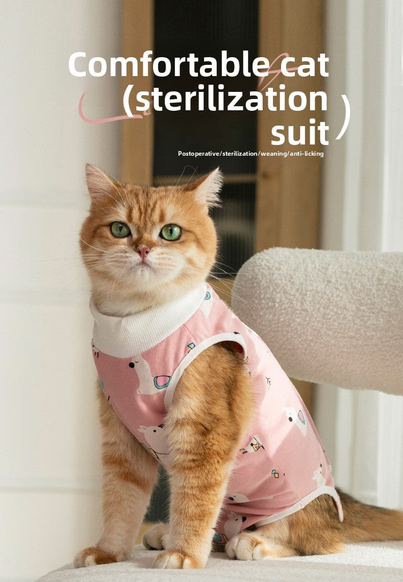 Post Surgery Cat Recovery Suit for Female Cats Anti Lick Cone Alternative Soft Breathable Pet Surgical Suit Spay Neuter Recovery