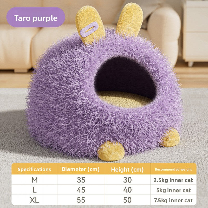 Cat House Winter Thickened Enclosed Safe Winter Warm Cold-Proof Tent House Sleeping Bag for Kittens and Small Dogs