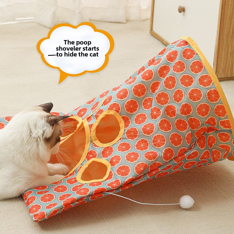 Túnel plegable para gatos con sonido para que jueguen las mascotas 