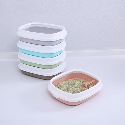 Pet Supplies Semi-Enclosed Cat Litter Box Durable Cat Litter Box with Cat Litter Scoop Cat Toilet