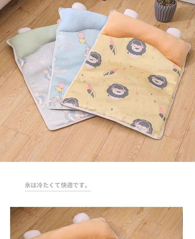 Dog Cat Summer Ice Silk Cooling Mat Pet Bed All Seasons for Small Medium Pets
