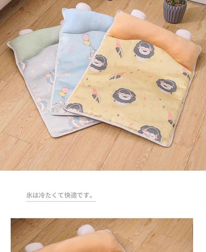 Dog Cat Summer Ice Silk Cooling Mat Pet Bed All Seasons for Small Medium Pets