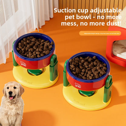 Adjustable Height Dog Food Bowl Elevated Anti Spill Pet Bowl Slanted Stand Feeder for Neck Health Large Medium Small Dogs Cats