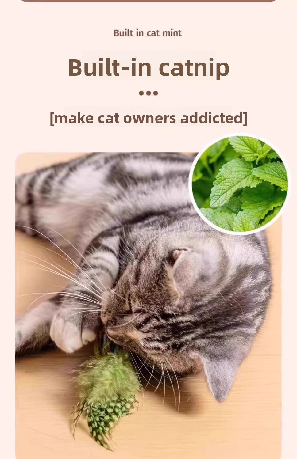 Simulation Bird Sound Cat Toy SelfEntertainment Teaser Wand for EnergyBurning Kitten