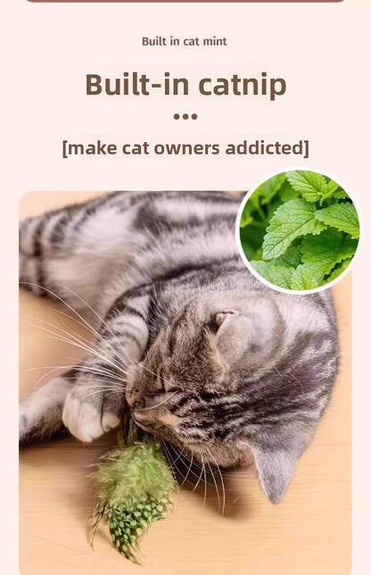 Simulation Bird Sound Cat Toy SelfEntertainment Teaser Wand for EnergyBurning Kitten