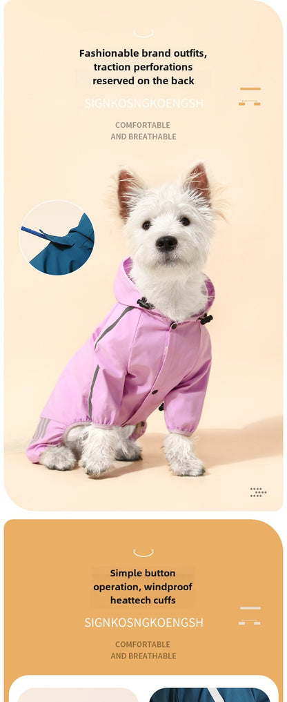 Plus size dog raincoat pet clothes sweatshirt warm windproof raincoat pet assault clothing pet supplies