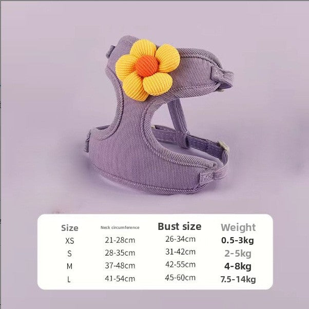 Small Dog Outdoor Walking Leash Vest Style Chest Harness for Teddy Bichon Pomeranian