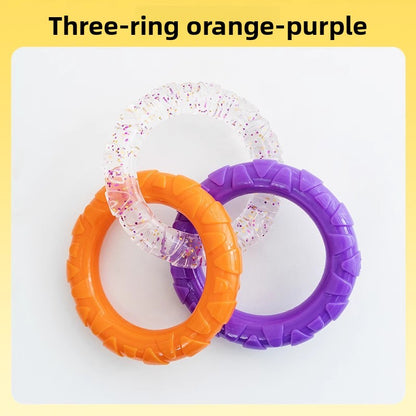 Pet Toy Dog HighValue Durable Chew ThreeLink Interactive Pull Ring