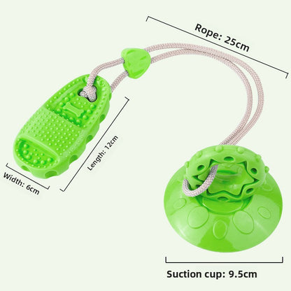 Suction Cup Dog Toy Interactive Treat Dispensing Ball for Medium Dogs Durable Chew Teething Self Entertainment Toy for Boredom Relief and Energy Consumption