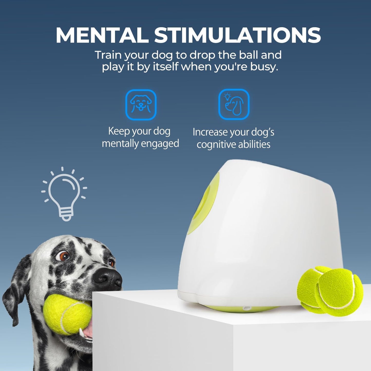 Large Dog Automatic Ball Launcher 6.5cm Tennis Ball Machine Pet Indoor Outdoor Training Tool