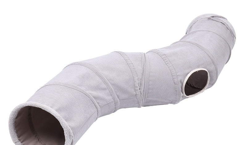 Pet Supplies Suede S-Shaped Foldable Cat Tunnel Plaything