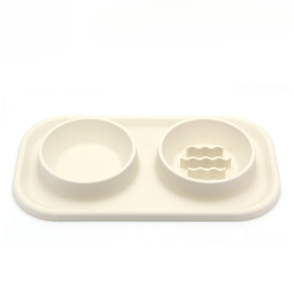 Pet Bowl Double Bowl Food Grade Silicone Cat and Dog Bowl Slow Food Bowl Slow Food Bowl Small Stainless Steel Dog Bowl Pet Supplies