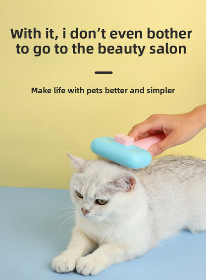 Professional Stainless Steel Pet Deshedding Brush One Click Hair Removal Comb for Cats Dogs Effective Grooming and Massage Tool