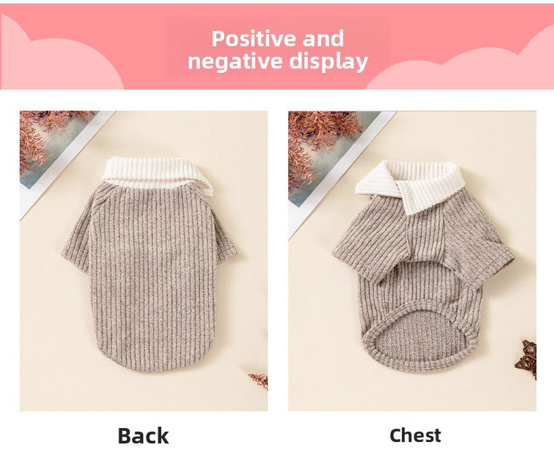 Warm Dog Sweater Winter Clothes for Small Dogs Puppies Cats French Bulldog Pomeranian Soft Knitted Pet Apparel