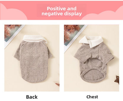 Warm Dog Sweater Winter Clothes for Small Dogs Puppies Cats French Bulldog Pomeranian Soft Knitted Pet Apparel