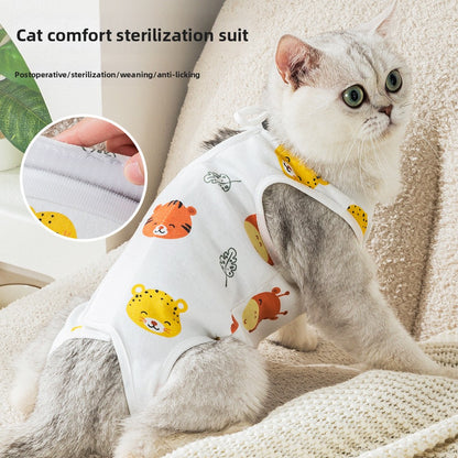 Post Surgery Cat Recovery Suit for Female Cats Anti Lick Cone Alternative Soft Breathable Pet Surgical Suit Spay Neuter Recovery