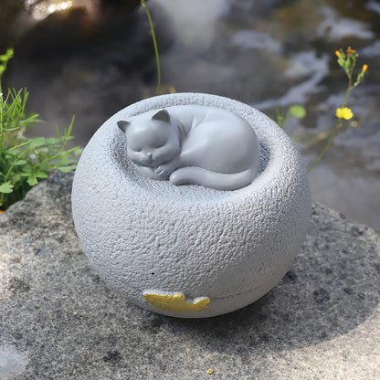 Creative cat dog funeral memorial resin urn pet cremation storage urn