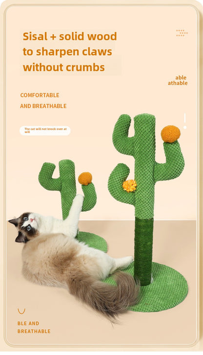 Pet Cactus Cat Climbing Tower with Sisal Scratching Posts Cat Playhouse Cat Tree Toy