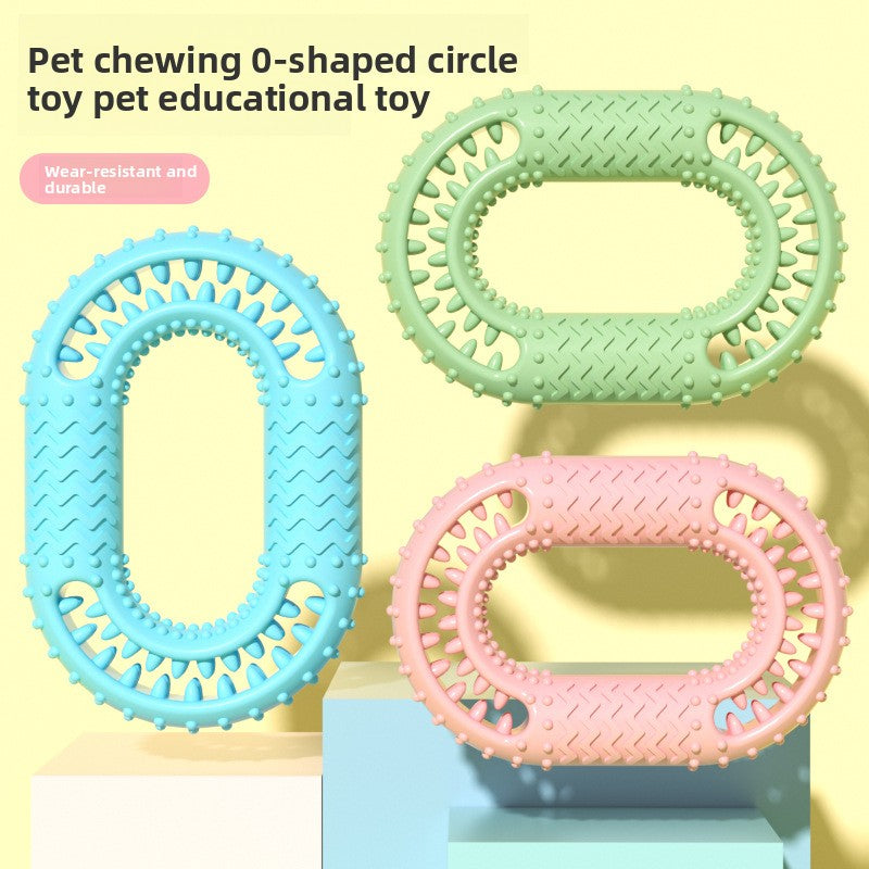 TPR Teething Chew Toy for Dogs and Cats Interactive Dental Cleaning O-Ring Soothing Puppy Kitten Pet Supplies