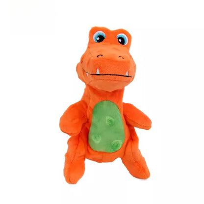 Dog Sound Plush Dinosaur Toy with Crinkle Paper for Durable Chewing