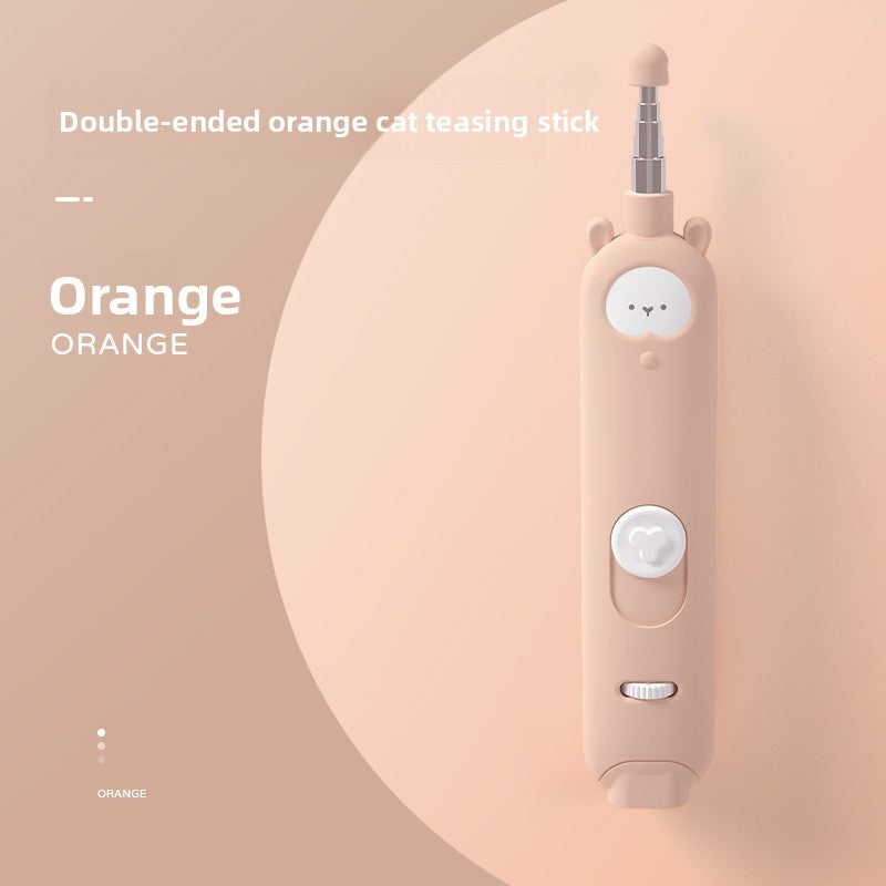 Infrared Laser Cat Teaser Wand with Detachable Feather Bell Interactive Cat Toys for Boredom and Exercise