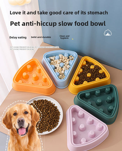 Interactive Puzzle Feeder Bowl Large Size Slow Feed Dog Bowl Anti Gulping Choking Cartoon Pizza Design Fun Pet Supplies for Dogs Cats