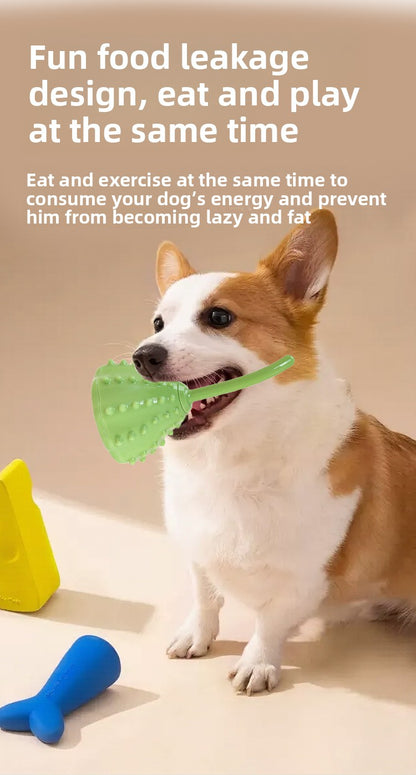 Interactive Dog Treat Dispensing Ball Toy Durable Chew Resistant Self-Play Pet Toy for Boredom Relief Mental Stimulation and Teeth Cleaning