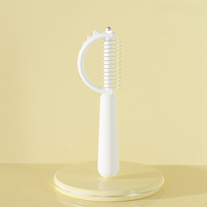 Double Sided Cat Comb for Shedding Small Dinosaur Cute Design Pet Grooming Brush Massage Knot Comb Macaron Colors Long Hair Short Hair