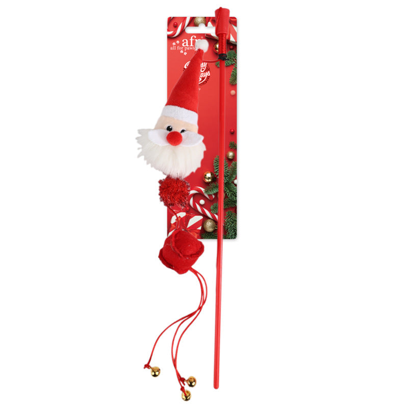 Multiple Christmas Pet Toys Pinecone Treat Dispenser Dog Chew Toy Teaser Wand Pet Bed Set