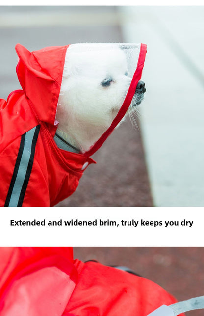 Waterproof Pet Raincoat Full Coverage Four Legged Design for Small and Medium Dogs Summer Outdoor Adventure Cartoon Teddy Dog Clothes