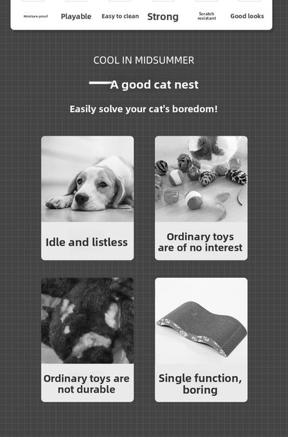 Integrated AllSeason Cat Bed Trampoline Wooden Scratcher MoistureProof Breathable Hammock