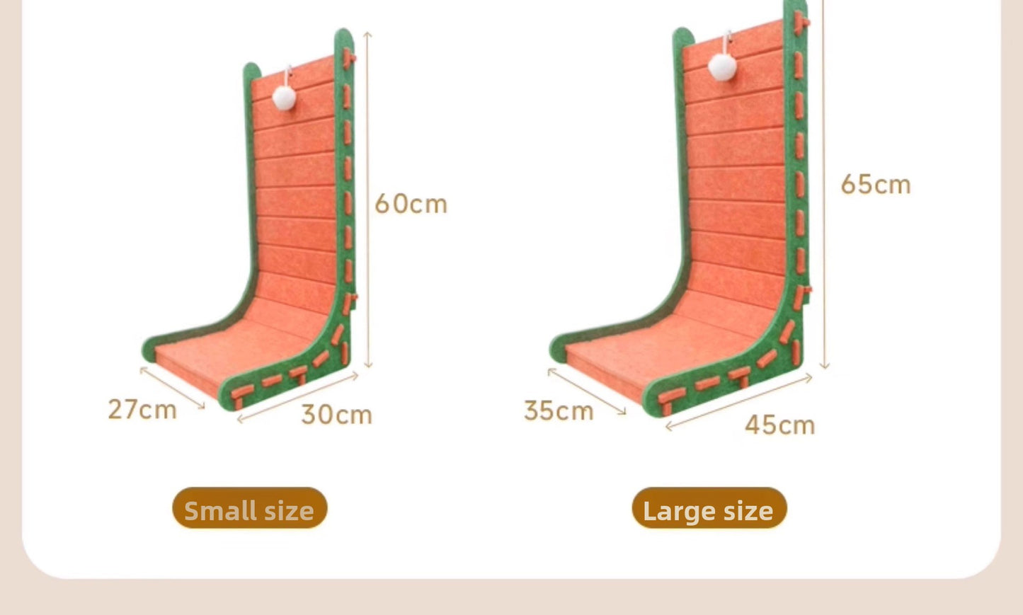 Large Felt LShaped Vertical Cat Scratching Board WearResistant Detachable Toy