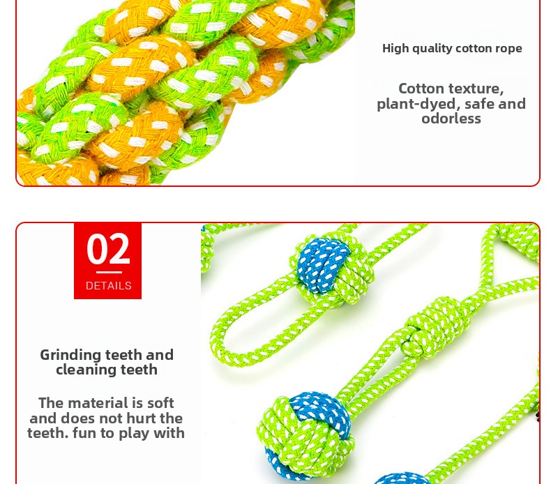 Cotton Rope Dog Toy Set Durable Chew Pet Training Combination