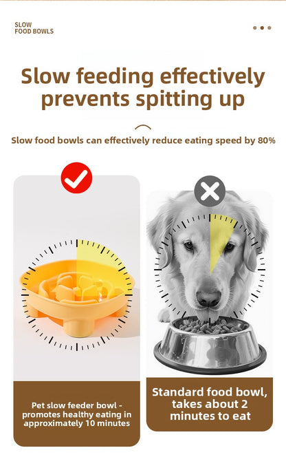 Pet Choking Prevention Flower Small Square Four-Legged Dog Slow Feeder