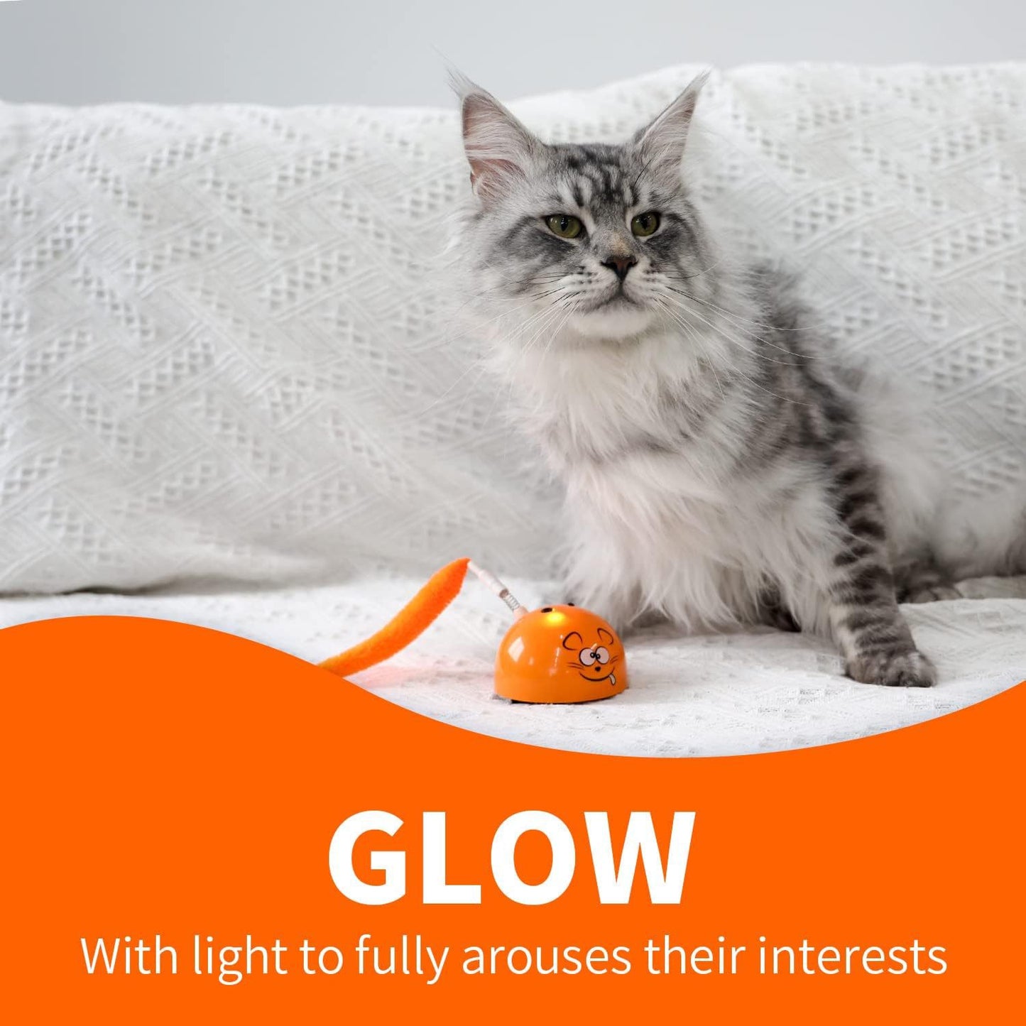 Indoor Electric Self-Entertainment Cat Toy with Glowing Moving Mouse