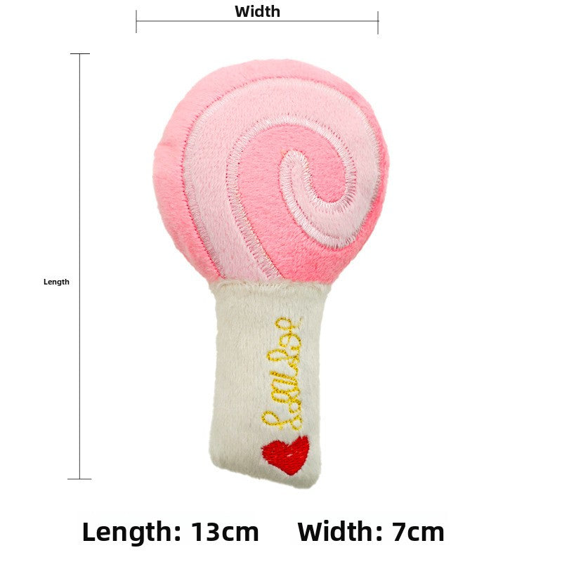 Three Colors Lollipop Plush Sound Pet Toy for Dogs Cats Supplies