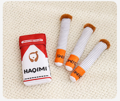 Dog Plush Sound Toy Imitation Cigarette Self-Entertainment Durable Chew Pet Supplies