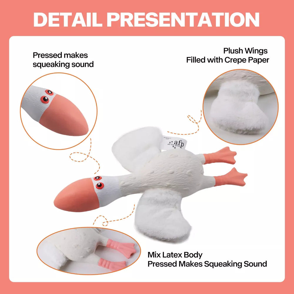 Squeaky Plush Wing Dog Toy PU Foam Chew for Teeth Cleaning