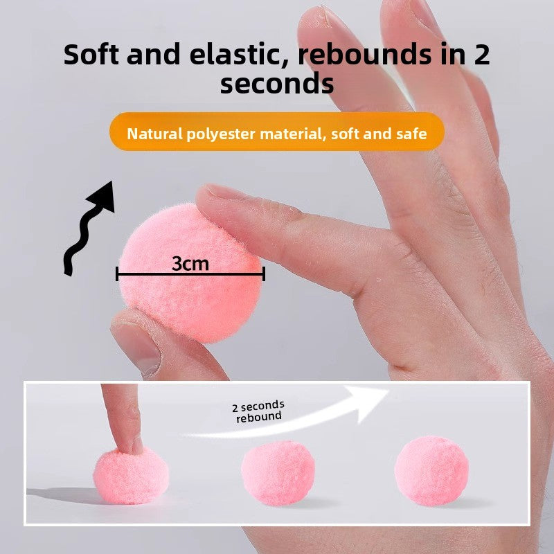 Elastic Hairball Pompom Launcher Gun for Cats Stress Relief SelfEntertainment Wand
