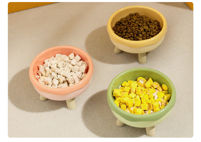 Donut High Raised Dog Bowl Anti Spill Slow Feeder with Neck Support for Large Medium Small Dogs and Cats Pet Food Water Bowl