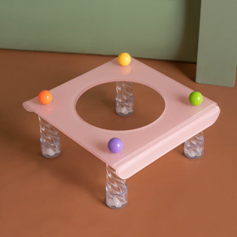 Elevated Dog Bowl with Neck Protection Macaron Series Acrylic Stand Ceramic Cat Food Bowl Non Slip Pet Feeder for Small Medium Dogs Cats