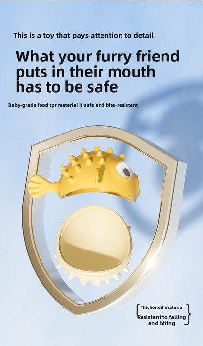 Pet Pufferfish Chew Toy Soft Durable Fun Stress Buster for Dogs