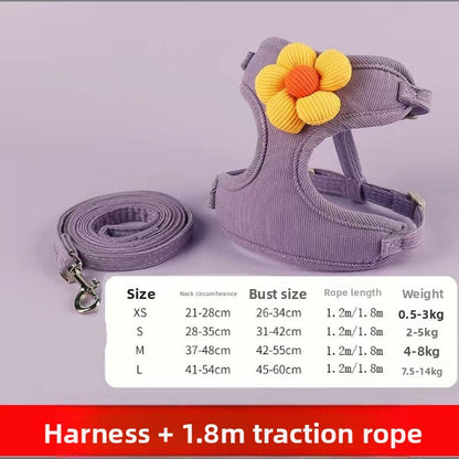 Small Dog Outdoor Walking Leash Vest Style Chest Harness for Teddy Bichon Pomeranian