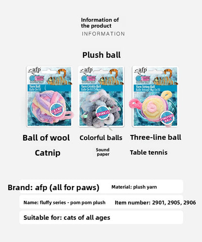 Plush Wool Bite Thread Ball for Cat's Boredom Busting