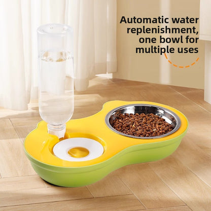 Automatic Drinking Stainless Steel Pet Bowl Double Set for Cats and Dogs